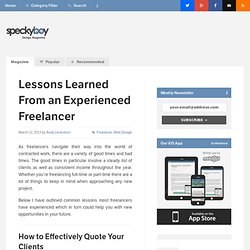 Lessons Learned From an Experienced Freelancer