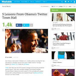 5 Lessons From Obama's Twitter Town Hall