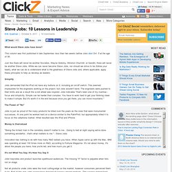 Steve Jobs: 10 Lessons in Leadership