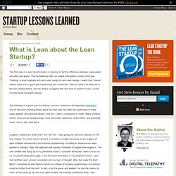 What is Lean about the Lean Startup?