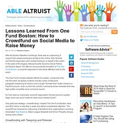 Lessons Learned from One Fund Boston: How to Crowdfund on Social Media to Raise Money