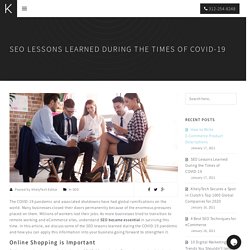SEO Lessons Learned During the Times of COVID-19