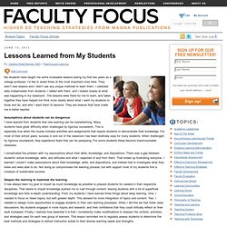 Lessons Learned from My Students