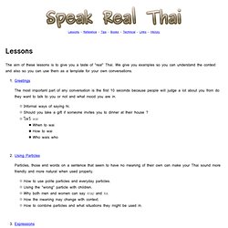 Lessons - Speak Real Thai