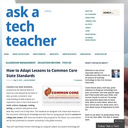 How to Adapt Lessons to Common Core State Standards