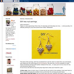 DIY hex nut earrings