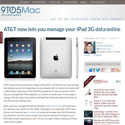 AT&T now lets you manage your iPad 3G data online