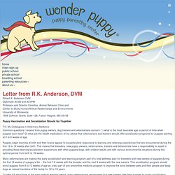Letter from R.K. Anderson, DVM