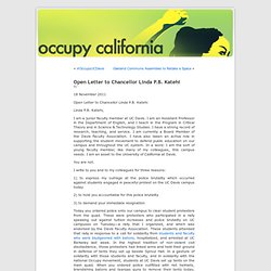 Open Letter to Chancellor Linda P.B. Katehi « occupy california