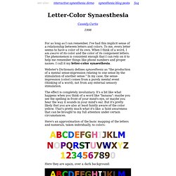 Letter-Color Synaesthesia