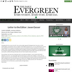 Letter to the Editor: Jason Gesser – The Daily Evergreen