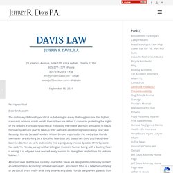 Letter to the Editor Miami Herald - Jeffrey R. Davis Law