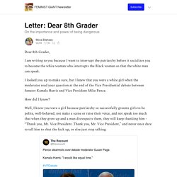 Letter: Dear 8th Grader - FEMINIST GIANT Newsletter