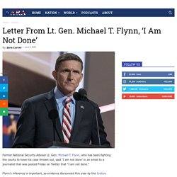 Letter From Lt. Gen. Michael T. Flynn, 'I Am Not Done'