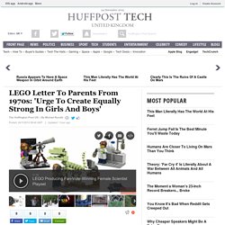 LEGO Letter To Parents From 1970s: 'Urge To Create Equally Strong In Girls And Boys'