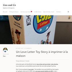 Un Love Letter Toy Story à imprimer à la maison