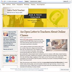 An Open Letter to Teachers About Online Classes