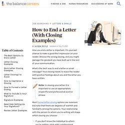 How to End a Letter With Closing Examples