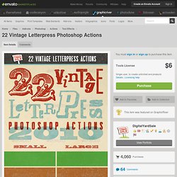 22 Vintage Letterpress Photoshop Actions