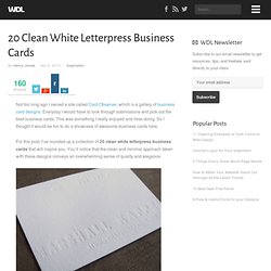 20 Clean White Letterpress Business Cards