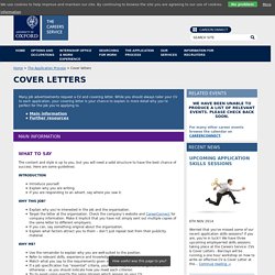 Cover Letters