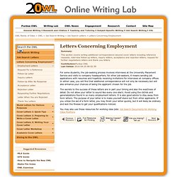 Letters Concerning Employment