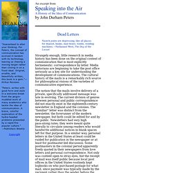 Dead Letters: an excerpt from Speaking into the Air by John Durham Peters