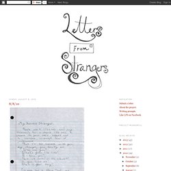 Letters From Strangers: 8/8/10 - StumbleUpon