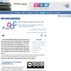News letters interactives du CDI - [Espace Doc Web]