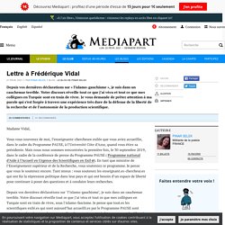 Lettre à Frédérique Vidal