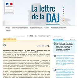 La lettre de la DAJ, n°240 du 23 novembre 2017