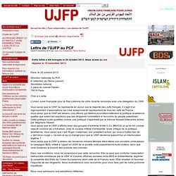 Lettre de l'UJFP au PCF
