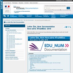 Lettre Édu_Num Documentation Hors-série #TraAMDoc 2018 — Documentation (CDI)