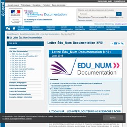 Lettre Édu_Num Documentation N°51 — Documentation (CDI)