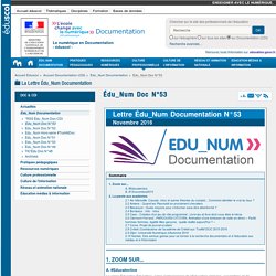 Lettre Édu_Num Documentation N°53 — Documentation (CDI)