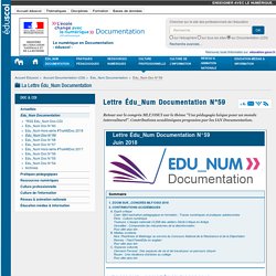 Lettre Édu_Num Documentation N°59 — Documentation (CDI)