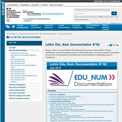 Lettre Édu_Num Documentation N°62 — Documentation (CDI)