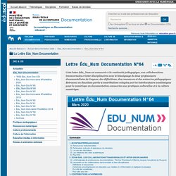 Lettre Édu_Num Documentation N°64 — Documentation (CDI)