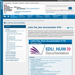 Lettre Édu_Num Documentation N°63