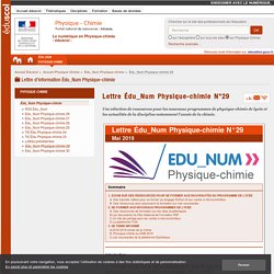 Lettre Édu_Num Physique-chimie N°29 — Physique-Chimie