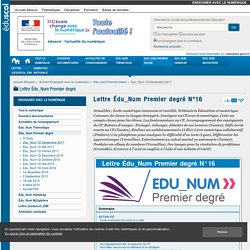 Lettre Édu_Num Premier degré N°16 — Enseigner avec le numérique