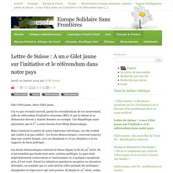 Lettre de Suisse : A un.e Gilet jaune sur l'initiative et le référendum dans notre pays
