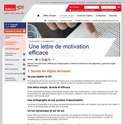 Une lettre de motivation efficace