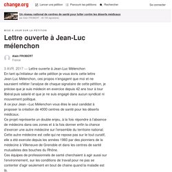 Lettre ouverte à Jean-Luc mélenchon