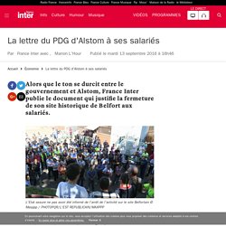 La lettre du PDG d'Alstom à ses salariés