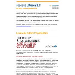 La lettre du Réseau culture 21 - Janvier 2013