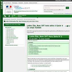 Lettre Édu_Num SVT hors série 2 Cycle 4 Le corps humain — SVT