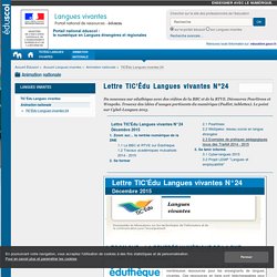 Lettre TIC'Édu Langues vivantes N°24 — Langues vivantes