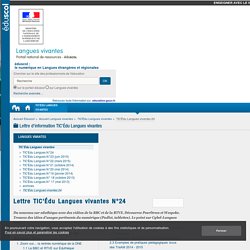Lettre TIC'Édu Langues vivantes N°24 — Langues vivantes
