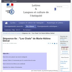Lettres & Langues et culture de l’Antiquité - Séquence 6e : "Les Chats" de Marie-Hélène Delval